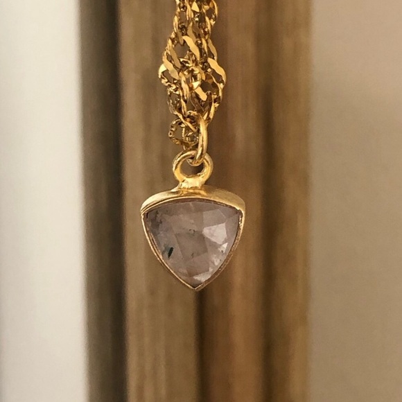 18K Gold Plated Rose Quartz Charm
Singapore Chain Bracelet - Picture 12 of 12